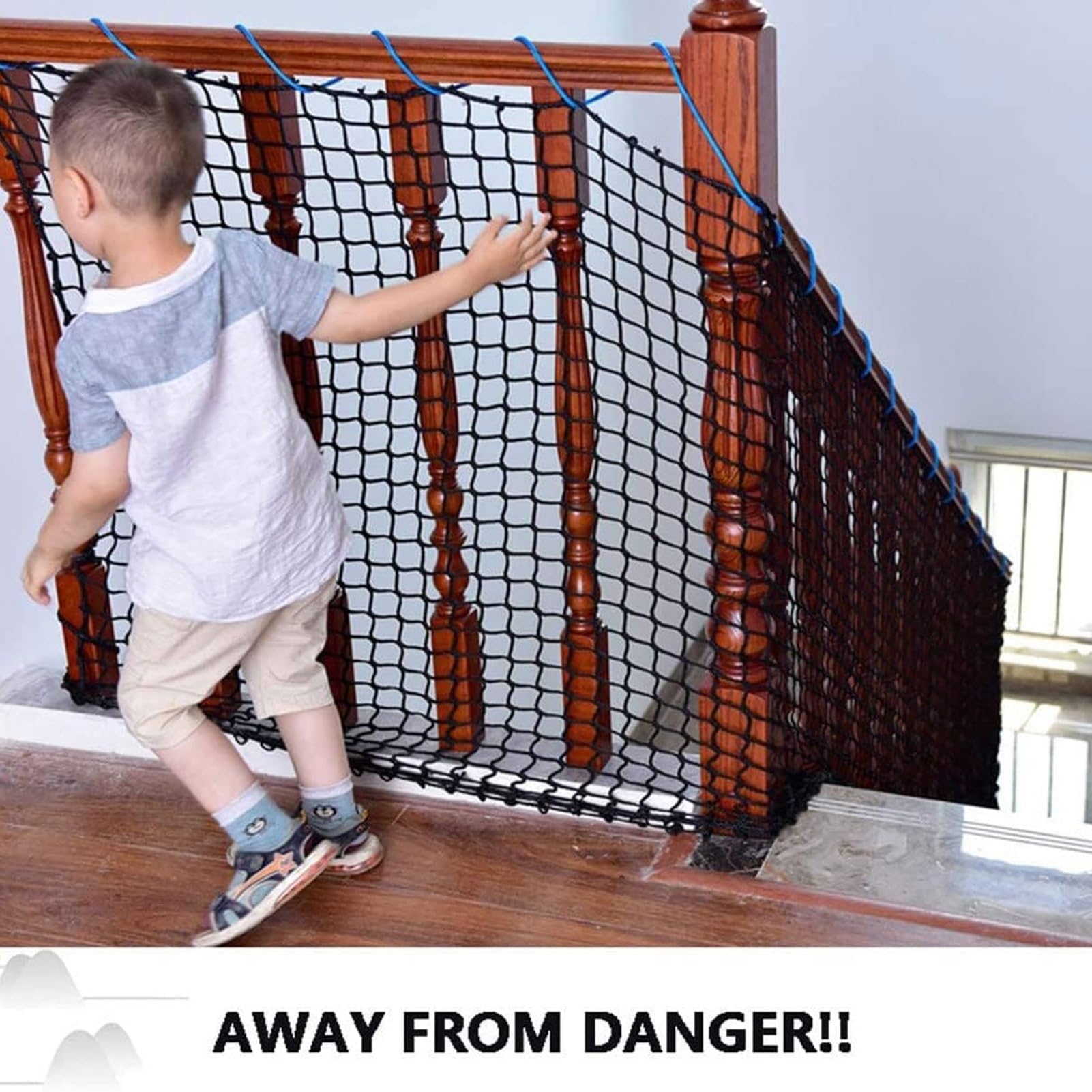 VXHCS Climbing Net For Outdoor Rope Netting Treehouse Netting, 4.5cm/5mm Stairway Railing Safety Net, Knotless Polyester Rope Net, Playground - View #4