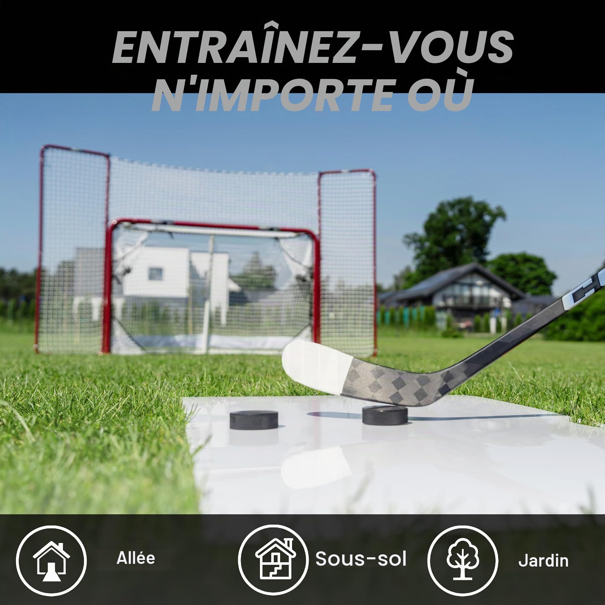 Better Hockey Extreme Pro Shooting Pad - Taille 150 x 75 cm - Tapis de tir de Hockey de qualité Pro - Glisse Incroyable
