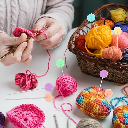 Miniatura 6 de 200 alfileres rectos para coser con cabezas de flores de colores, alfileres de cabeza recta, alfileres de cabeza plana, nociones de costura para