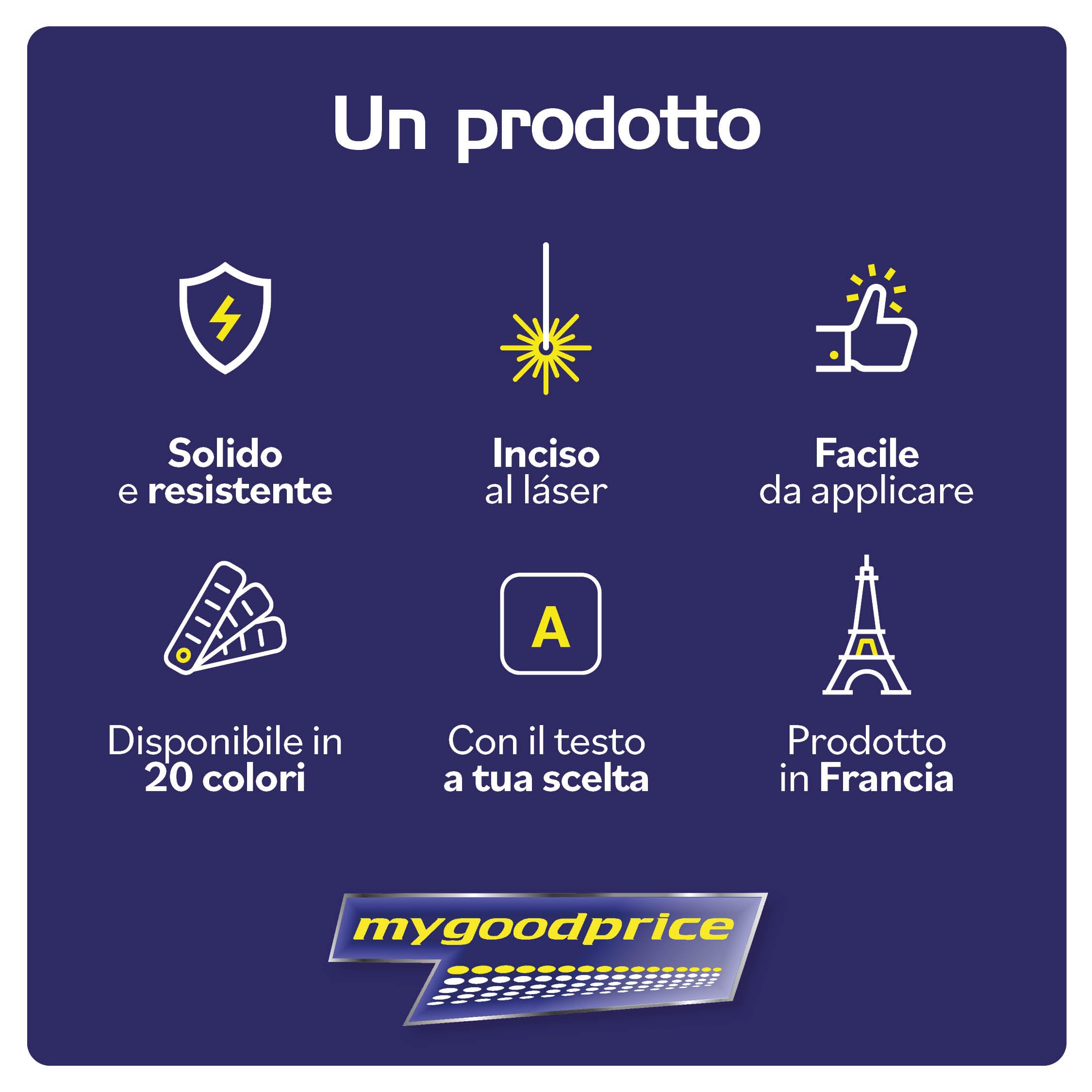 Mygoodprice - Targa per Nome della Cassetta delle Lettere, Autoadesiva, Dimensioni: 10 x 2,5 cm, Personalizzabile da 1 a 3 Righe
