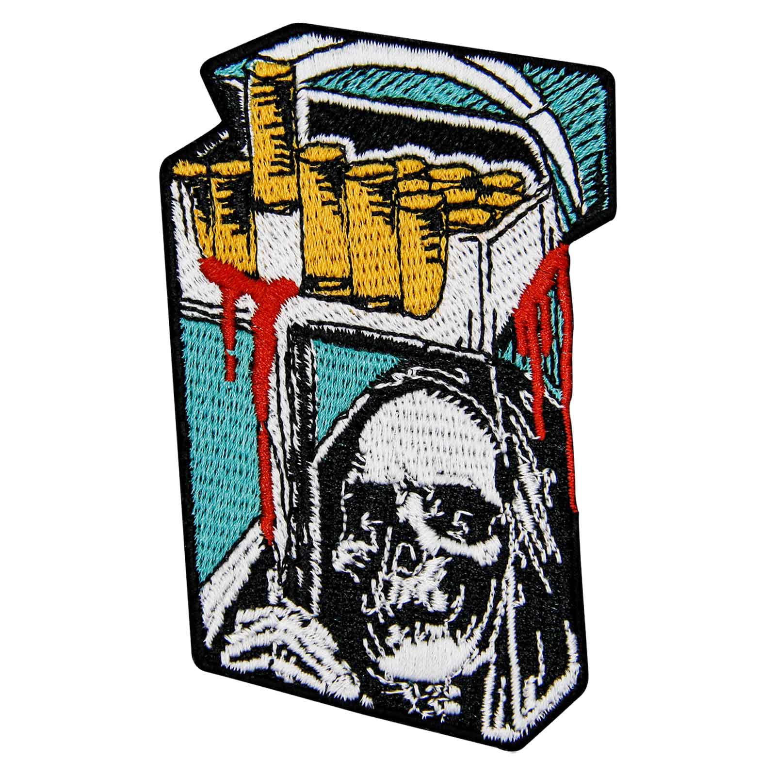 Amazon.com: ZEGINs The Skull Cigarette Patch Embroidered Applique Badge Iron  On Sew On Emblem : Arts, Crafts & Sewing