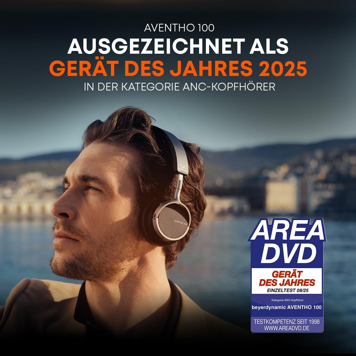 beyerdynamic AVENTHO 100 Wireless On-Ear Kopfhörer mit aktiver Geräuschunterdrückung, 60 Stunden Akkulaufzeit, faltbares Design, austauschbare Ohrpolster, in Cream - neues Update per App verfügbar