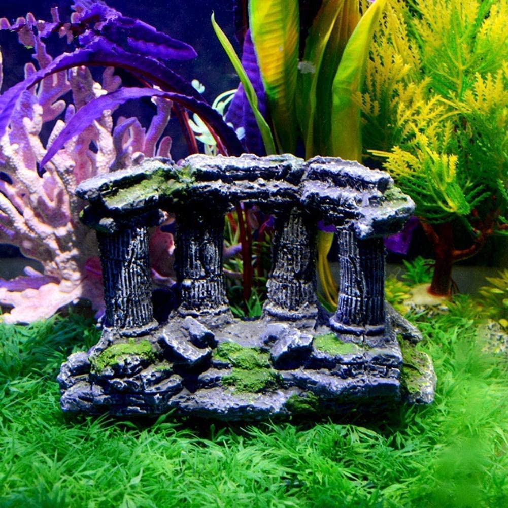 Decorazione dell'acquario Ornamenti della decorazione dell'acquario in resina Decorazione dell'acquario dell'acquario Colonna romana artificiale Rovine Decorazioni del castello Posizionate nel soggior