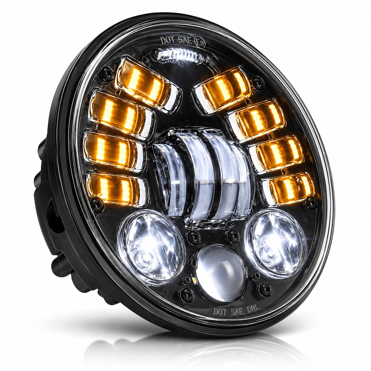 5.75インチヘッドライトとLEDウインカーセット Amazon | Eagle Lights 5.75インチ 8900AH-B ヘッドライト 統合