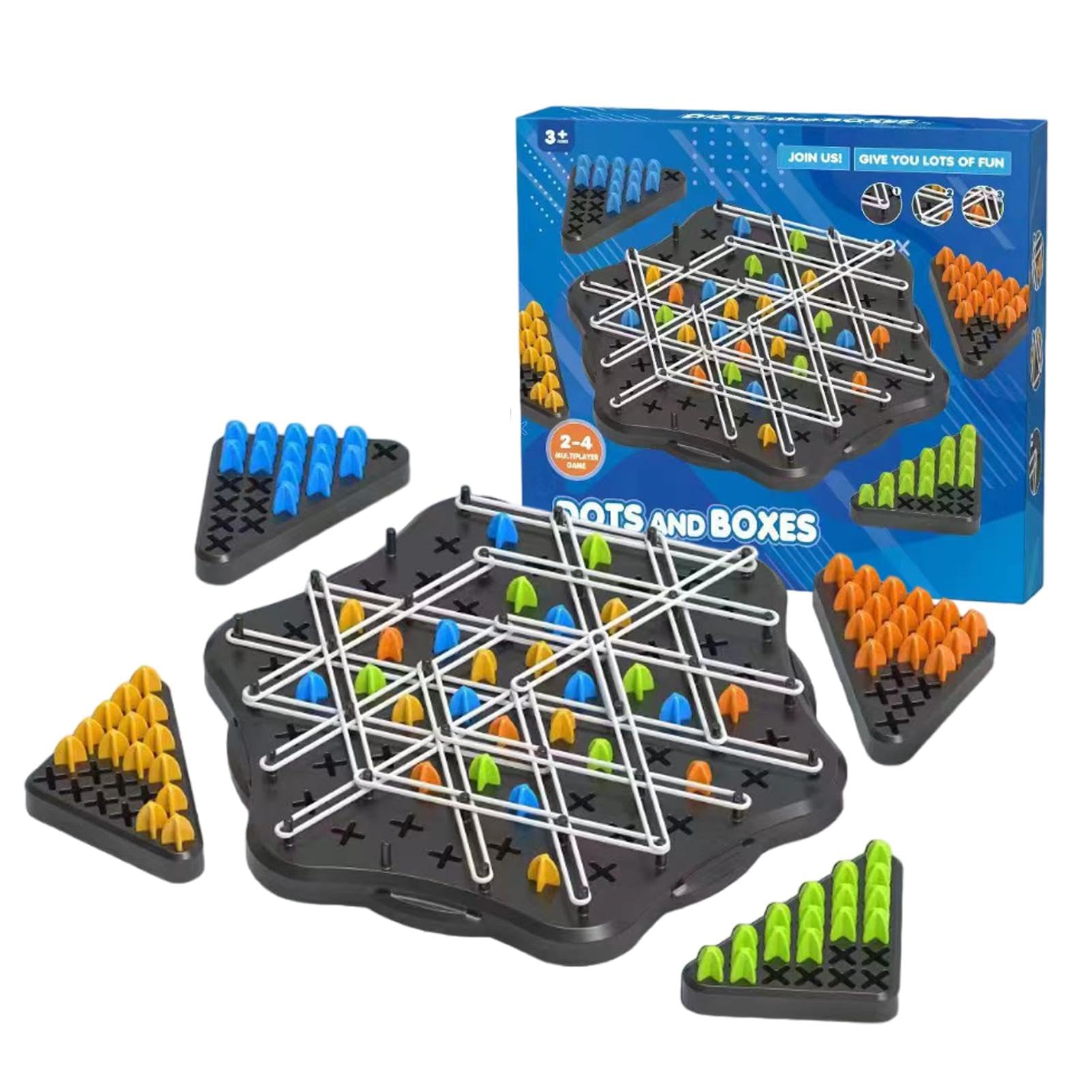 Juego De Mesa Triggler - Tablero Triangular Con 88 Piezas Y 52 Gomas - Para 2-4 Jugadores, Desarrolla Estrategia Y Coordinación - Ideal Para Familias Y Niños