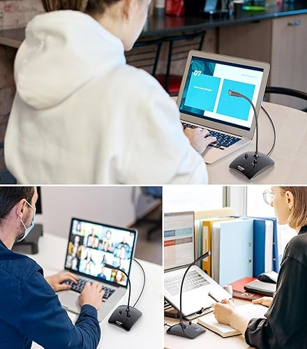 Miniatura 8 de Micrófono de grabación, micrófono omnidireccional de condensador de podcast de computadora con botón de silencio e indicador LED para laptop, Mac,