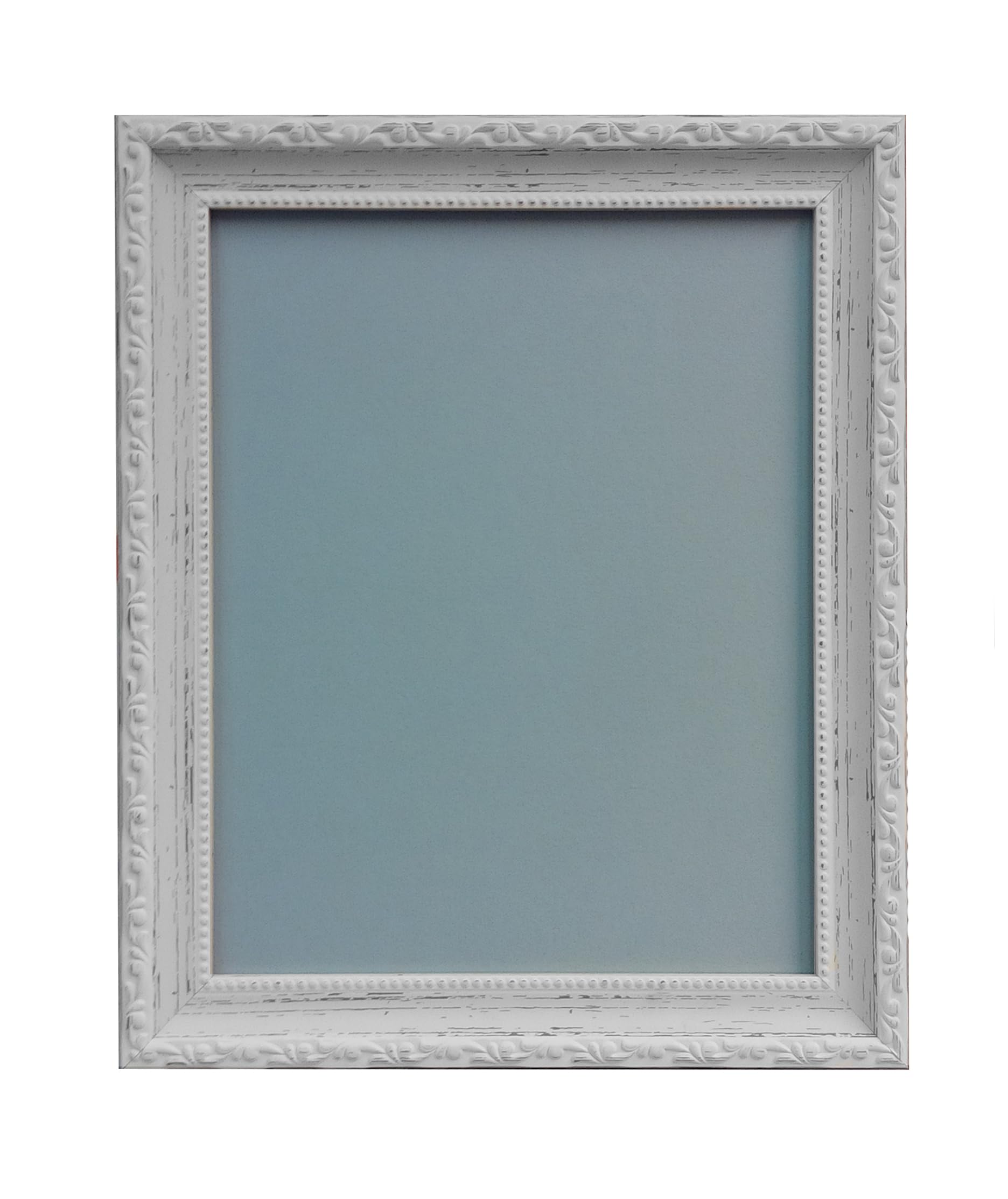 Shabby Chic Distressed White Photo Frame with Light Blue Backing Board 30 x 40 cm โ image 1