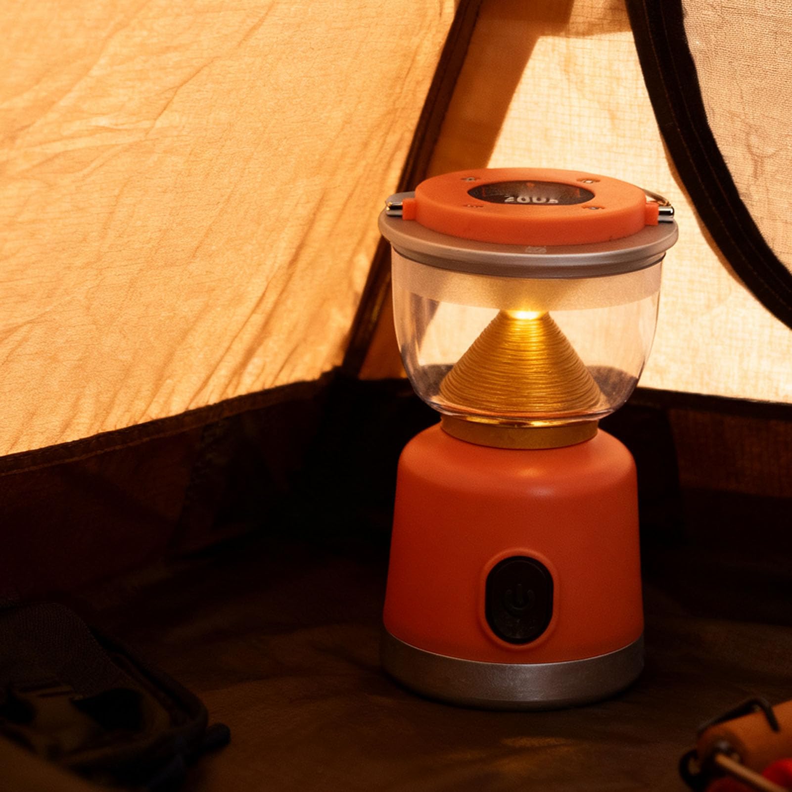 Lanterna da Campeggio Leggera con Base Magnetica e Gancio per Campeggio Ed Escursionismo All'aperto, Ricaricabile da 2400 MAh