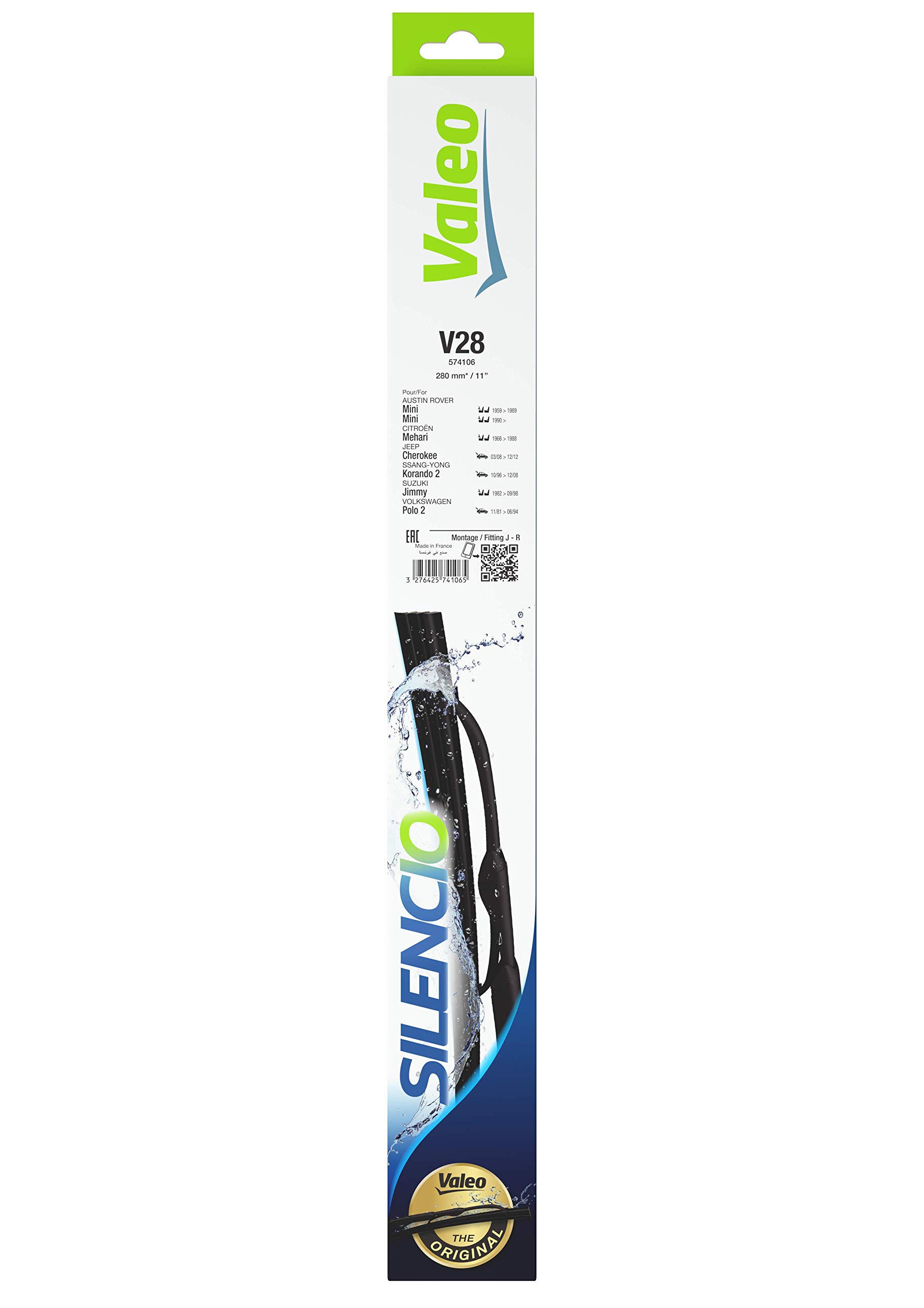 VALEO Silencio Essuie-glace - VH128 - Balai D'Essuie-glace 500 Mm Premium Hybride Toutes-saisons, Remplacement D'Équipement D' Origine - Avant - 1 Balai 574728