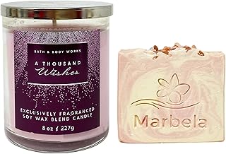 A Thousand Wishes Single-Wick Scented Candle with a Himalayan Salts Springs Bar Soap