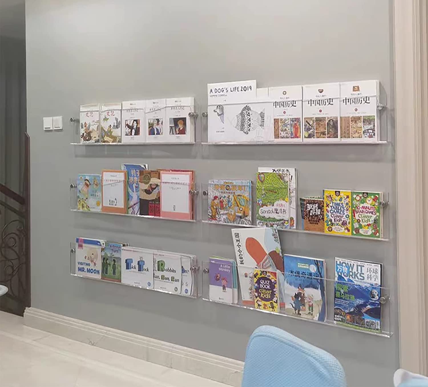 アクリル マガジンラック 3way クリームイエロー ブックスタンド