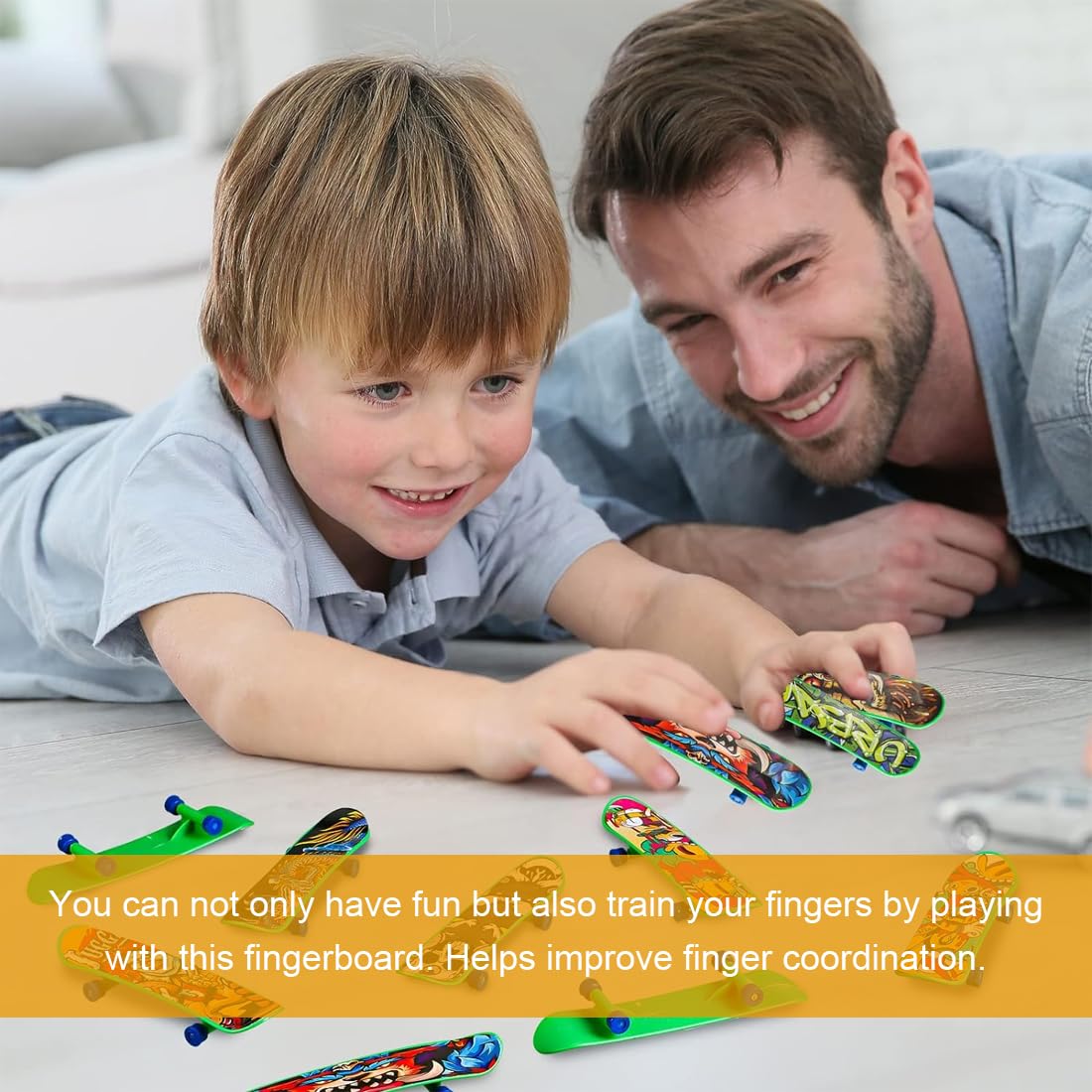 Pack De 6 Mini Monopatines De Dedo Con Patrones Aleatorios – Profesionales Y Duraderos En Papel Mate, Aleación Y Plástico, Ideales Para Niños Y Entrenamiento De Coordinación
