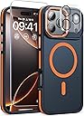 Magnetic 3 in 1 for iPhone 17 Pro Case, [Omni-Directional Protection] with 1x Screen Protector + 1x Camera Cover, [Seamless Work with Magsafe] Shockproof Slim Thin Case for iPhone 17 Pro Cosmic Orange
