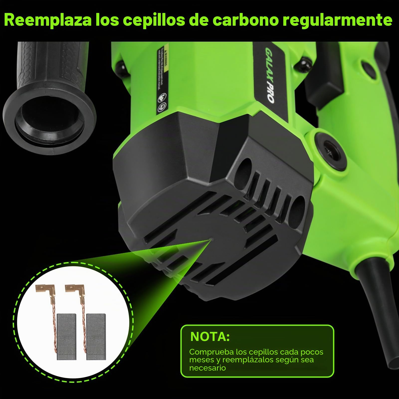 GALAX PRO Martillo Perforador 1500W,4.3J 4000BPM Martillo Demoledor | con SDS-Plus Mandril y Embrague de Seguridad,4 Funciones, Incluye Grasa, Cinceles, Brocas y Bolsa de Herramientas
