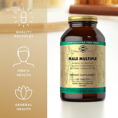 Miniatura 5 de Solgar Male Multiple - 120 tabletas - Fórmula multivitamínica, mineral y herbaria para hombres - Vegano, sin gluten y sin lácteos - 40 porciones
