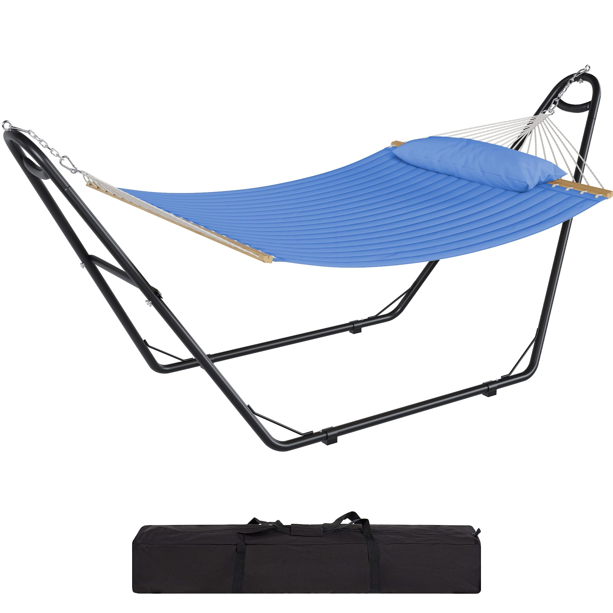 YITAHOME Hammock with Stand Included Hammock Heavy Duty Hammocks 12FT Waterproof Portable Hammock with Pillow Storage Bags 450lbs for Outdoors,Backyard,Blue