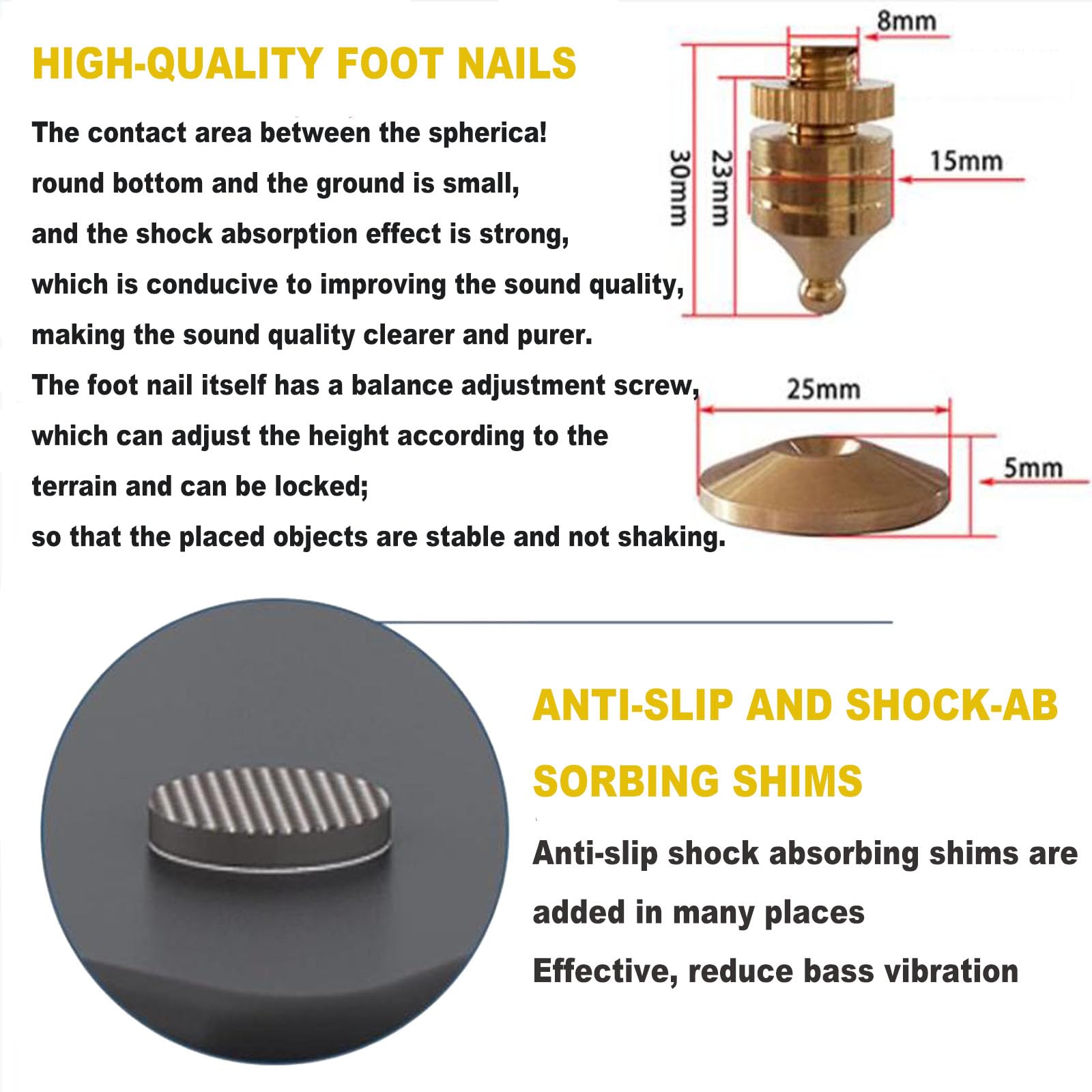 Supporto di isolamento per subwoofer, base antivibrazione per monitor da studio, home theater