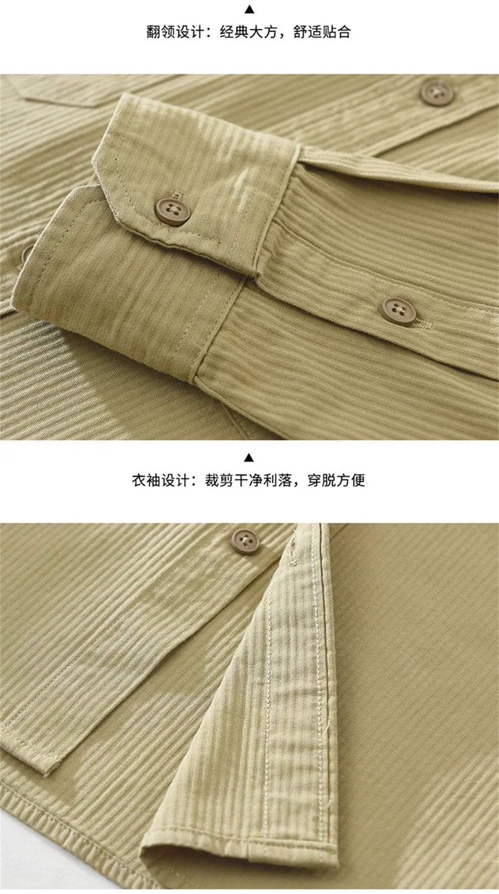 Camicia da lavoro da uomo a maniche lunghe, in cotone, vestibilità ampia, casual, con bottoni e due tasche frontali