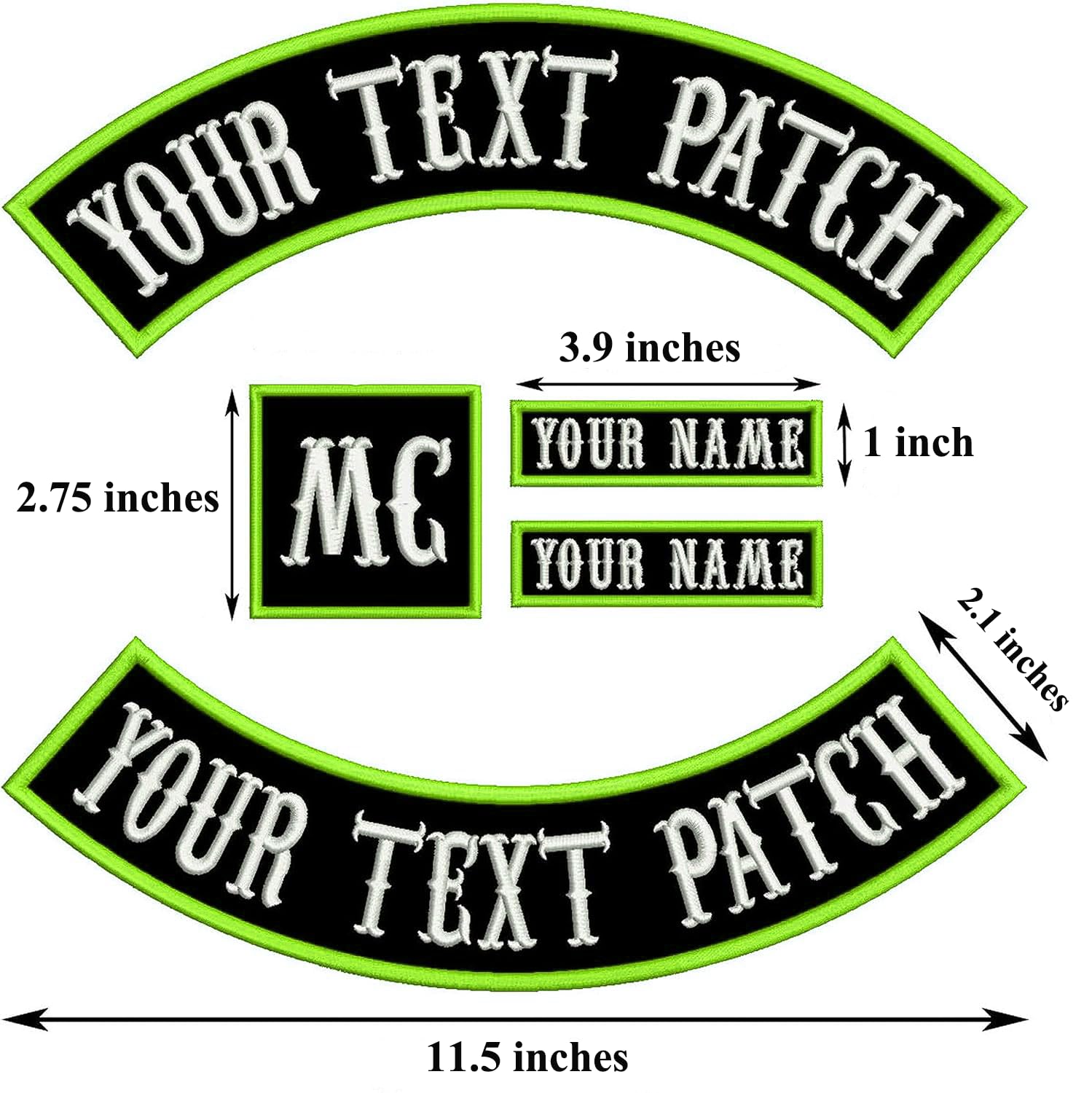 LYVQZPWLRRótulos de bordado, 5 parches personalizados de motociclista rockero, parche bordado con nombre de motociclista rockero, parche personalizado de club de motociclistas, parches de motocicleta