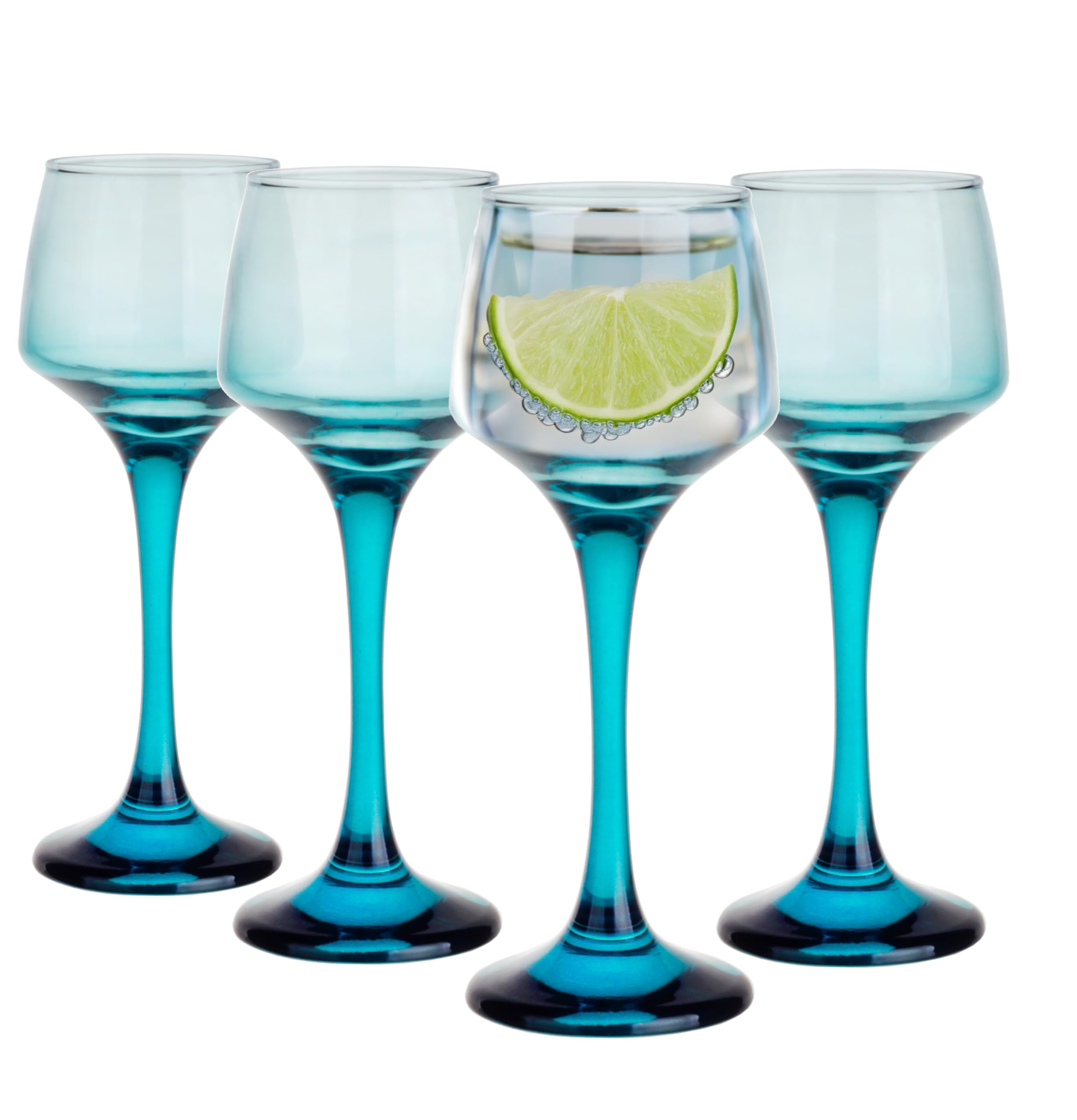Glasmark Krosno Shot Glasses Set of 4 75 ML Glasses Set for Shots Vodka Glass Shots Liqueur Shot Glasses Shot Glasses Liqueur Glasses Gift Set Vodka Turquoise 4 x 75 ML