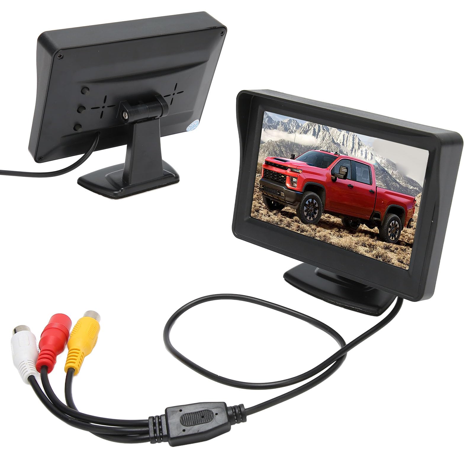 Écran de Recul LCD 4.3 Pouces pour Voiture Camion Camping Car Minivan Affichage de Vue Arrière Rotatif 180 Degrés avec Entrées Vidéo Doubles et Chip Intelligent