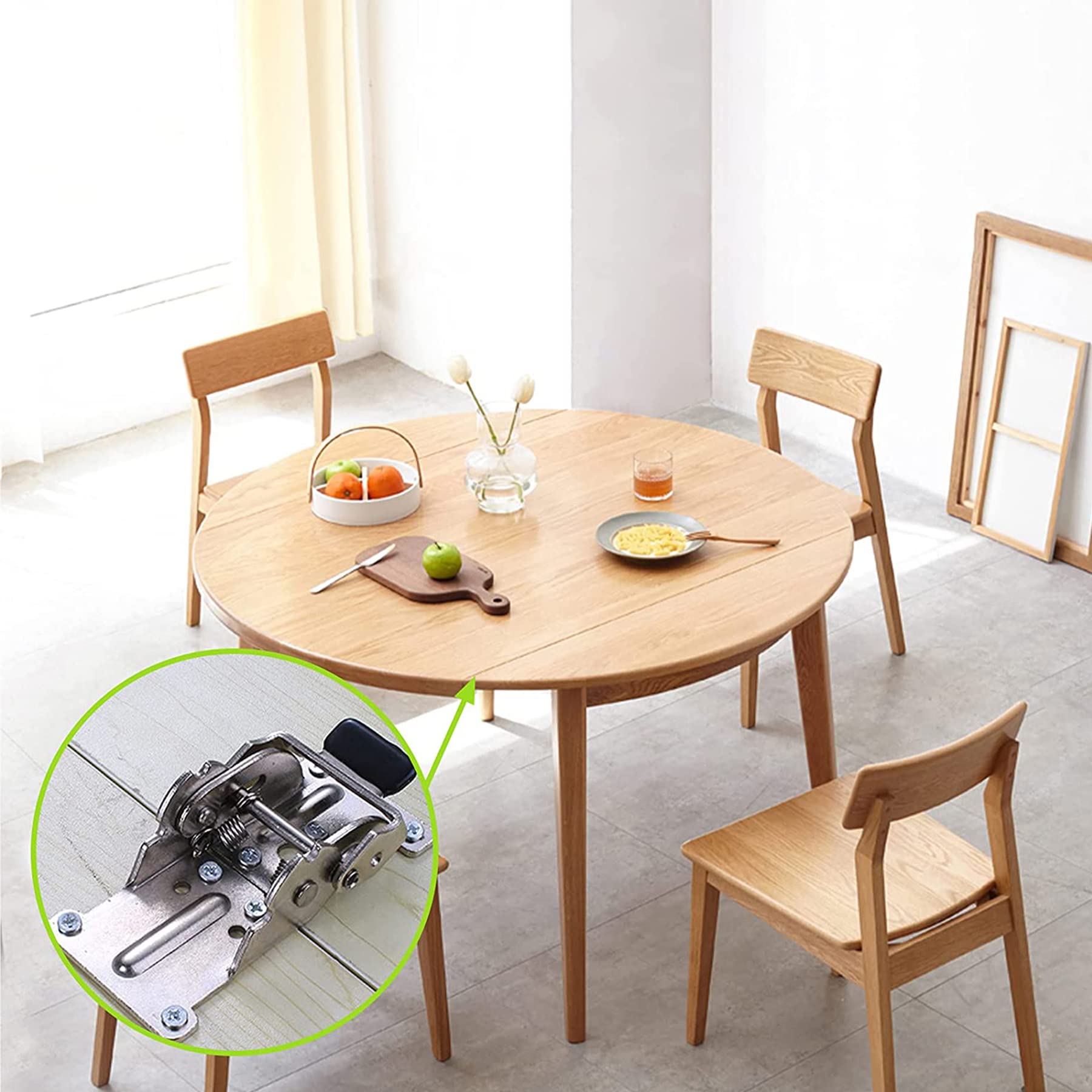 LIKERAINY 0-90-180 Grados Bisagras Plegables de Consola Plegable Tapa Tabla Soporte Invisible para Panel de Extensión de Mesa Muebles Armario Estantes Hierro Galvanizado Plata Paquete de 4