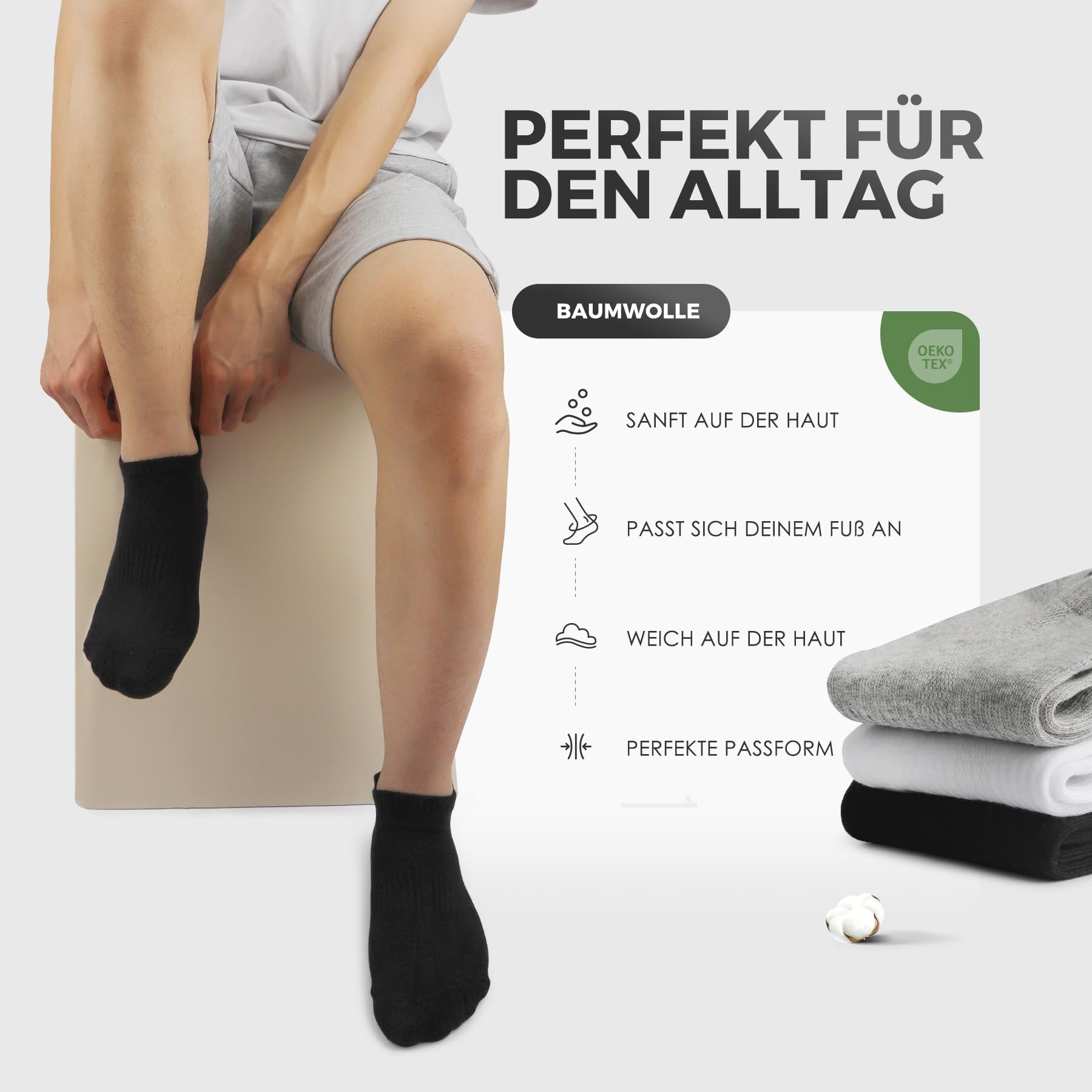 FALARY Calcetines Deportivos Para Hombre y Mujer, 10 Pares de Calcetines Cortos, Calcetines Deportivos Transpirables de AlgodóN, Calcetines Para Correr Al Aire Libre, Talla 35-50