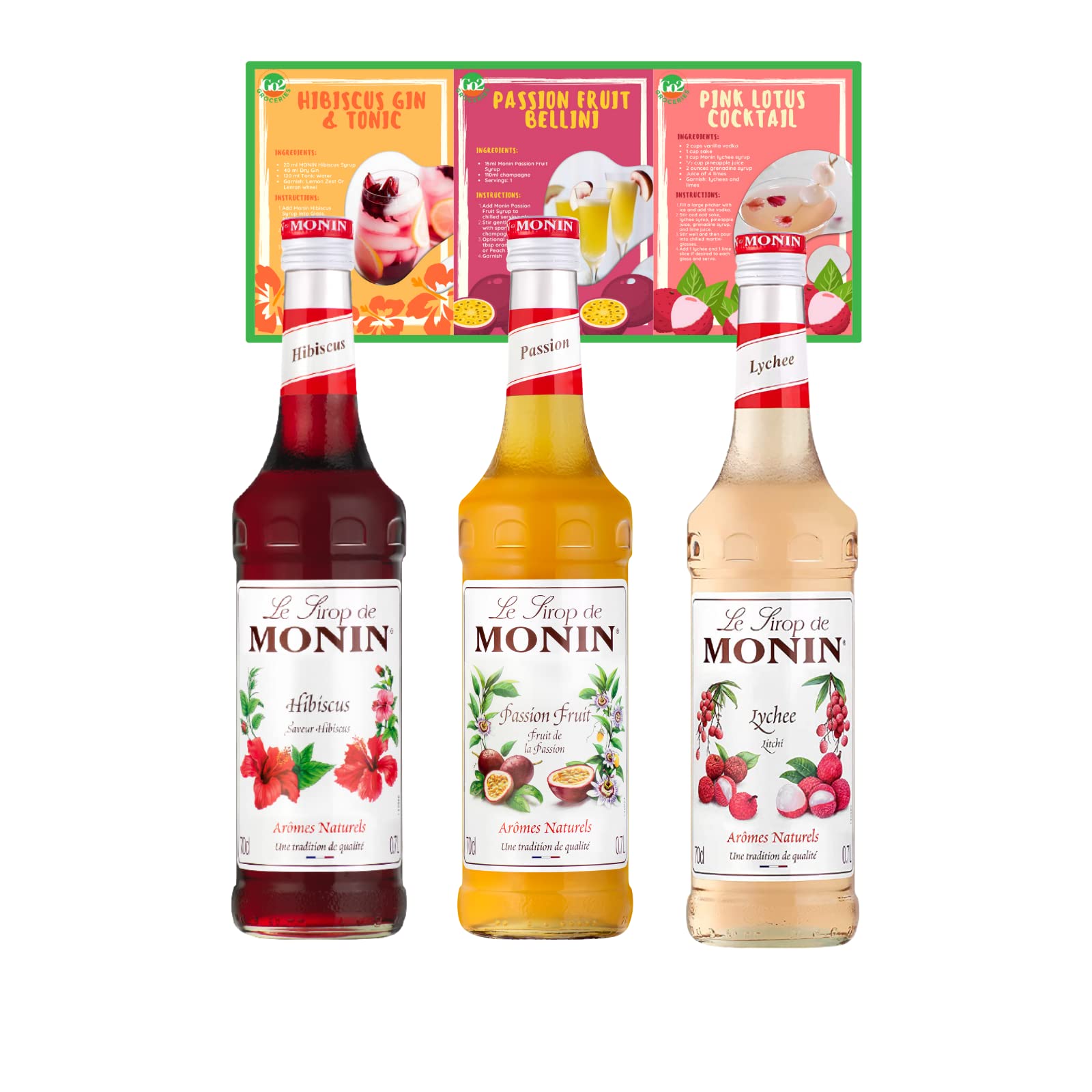 Buy Go2 GroceriesBundle Monin Premium Fruit Flavoured Cocktail s (3 x 700 ml) Lychee, Passion