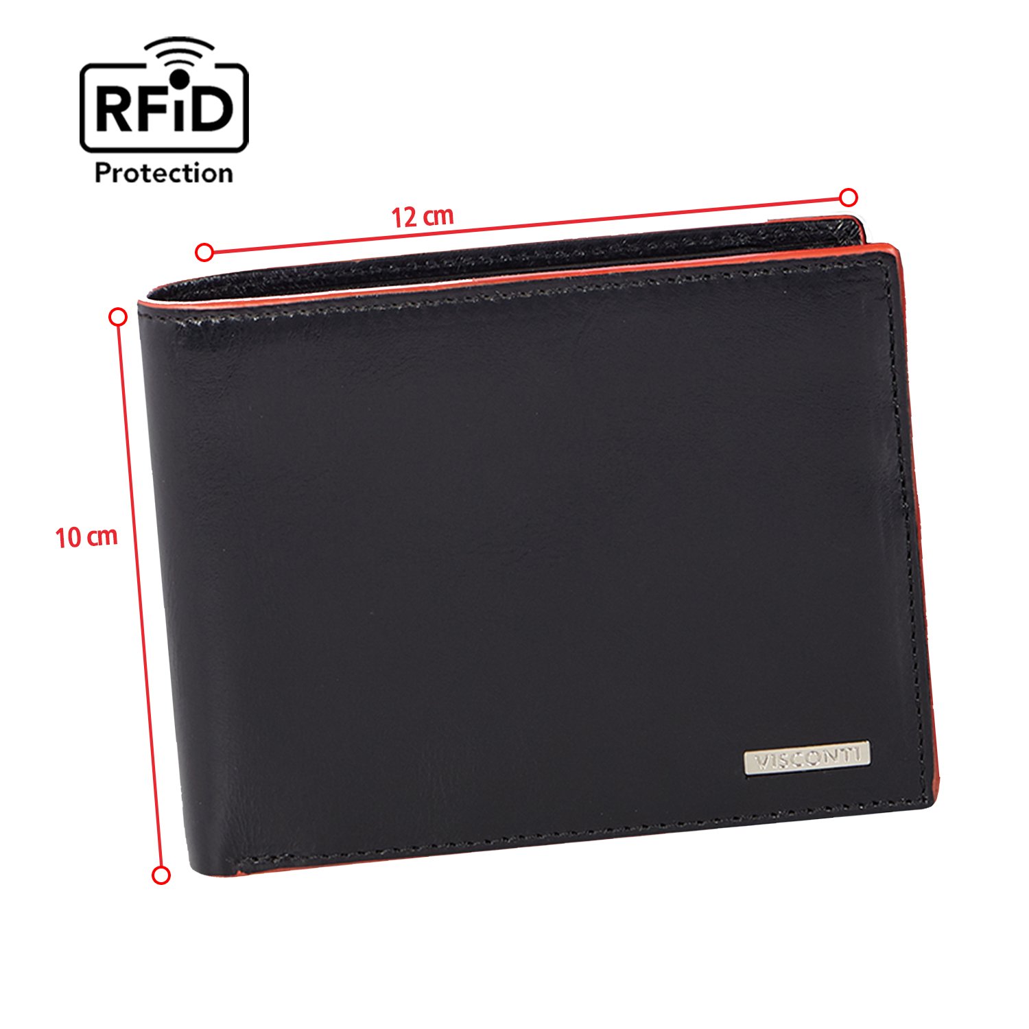VISCONTI ® Portafoglio Uomo Vera Pelle con protezione RFID Porta Carte di Credito con Portamonete. Borsellino a piegatura tripla Porta Banconote Regalo - 'Alps'