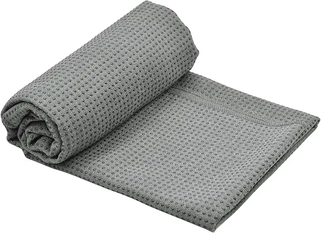 Non-Slip Yoga Mat Towel with Mesh Bag, 72" x 25" Microfiber for Hot Yoga Pilates (Grey)