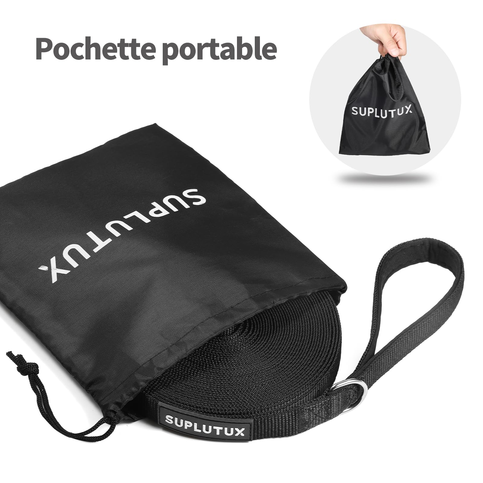 Longe pour Chien 10m Ajustable - Laisse avec Poignée Rembourrée et Rac de Rangement - Pour Chiens de Petite à Grande Taille