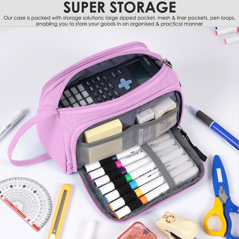 SharkByte Large Pencil Case for Girls Boys Big Capacity Pencil Cases Bag - Image 3