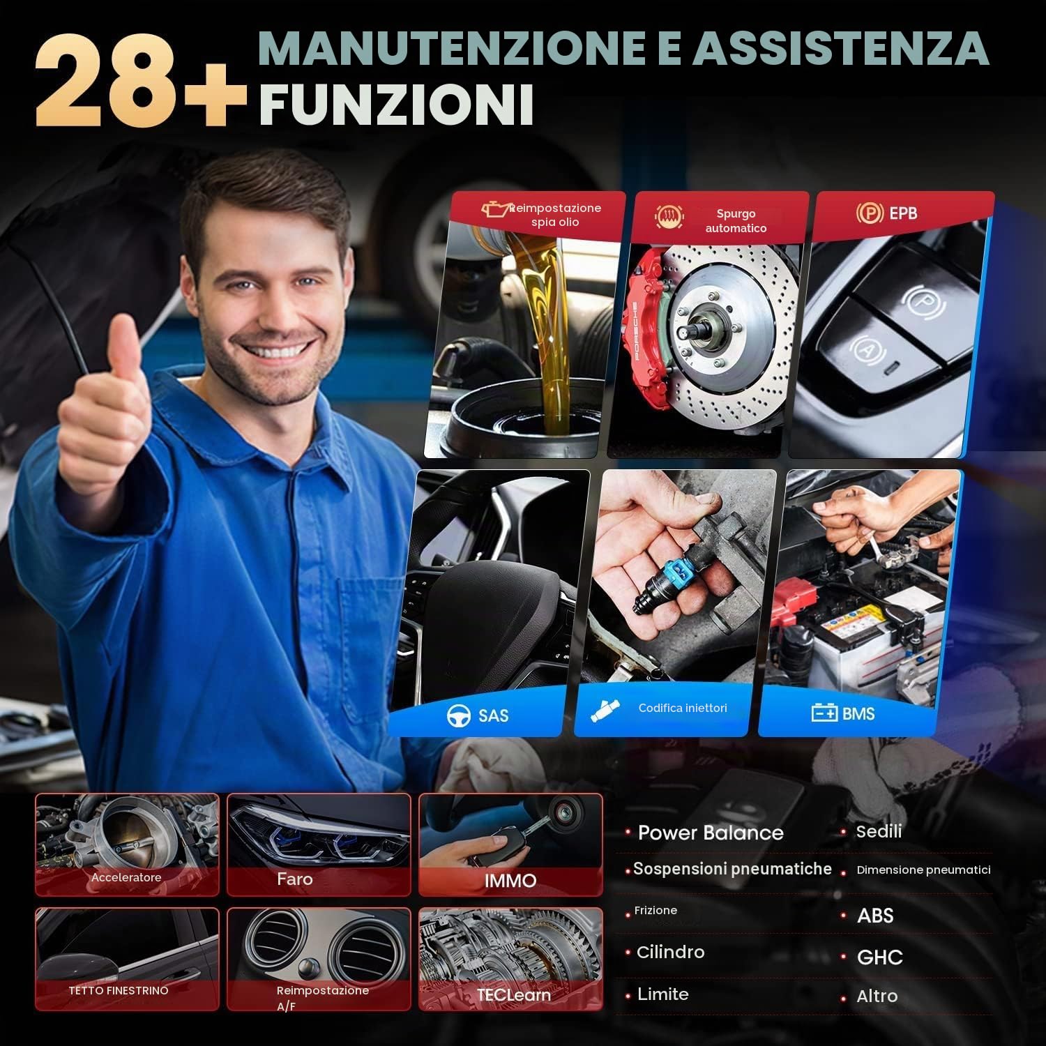 Autel MaxiCheck MX808S, 2026 Completo Bidirezionale come MK900BT MK808BT PRO, 4G+64G 2.4G & 5G WiFi, 28+ Servizi, OS11, 10X Più Veloce, Tutto SIS, Nuova Ver di MaxiCOM MK808, Funziona come MK900 MX900