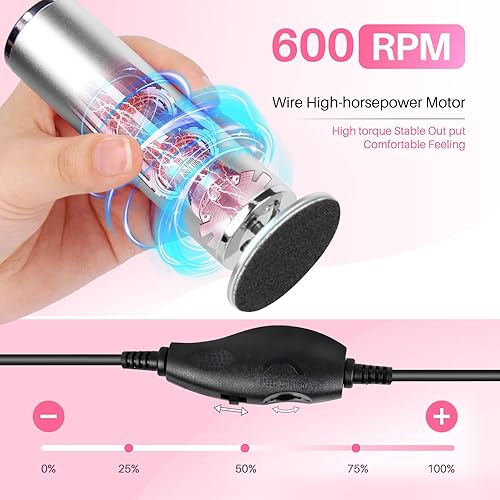 Miniatura 3 de Lima removedora de callos para pies herramienta profesional de pedicura para verano - Lima eléctrica para pies de velocidad ajustable para piel y
