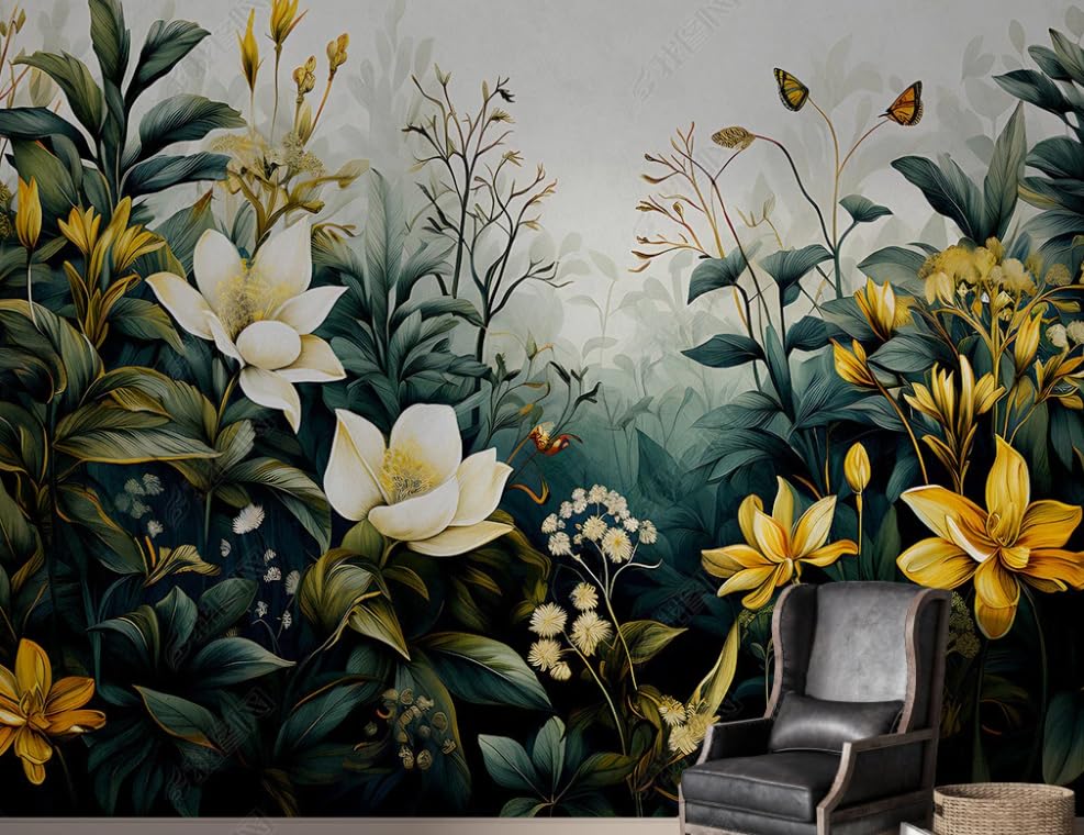 Papier peint intissé forêt tropicale pour masquer les défauts et décorer le salon
