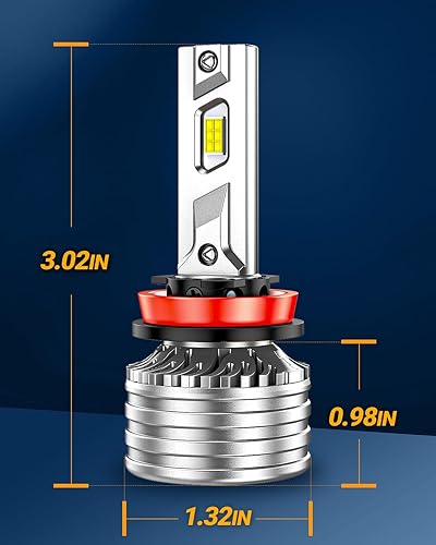 Miniatura 8 de SEALIGHT Bombillas H11H9H8 9005HB3 Combo o niebla, X4I 2024 88,000LM súper brillante, bombillas H11 9005 con ventilador de refrigeración, luz blanca
