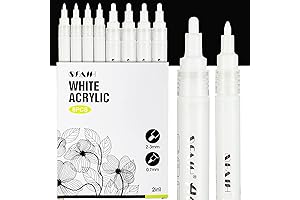 Arteza White Paint Pen - Artist Quality Acrylic White Paint Markers with...