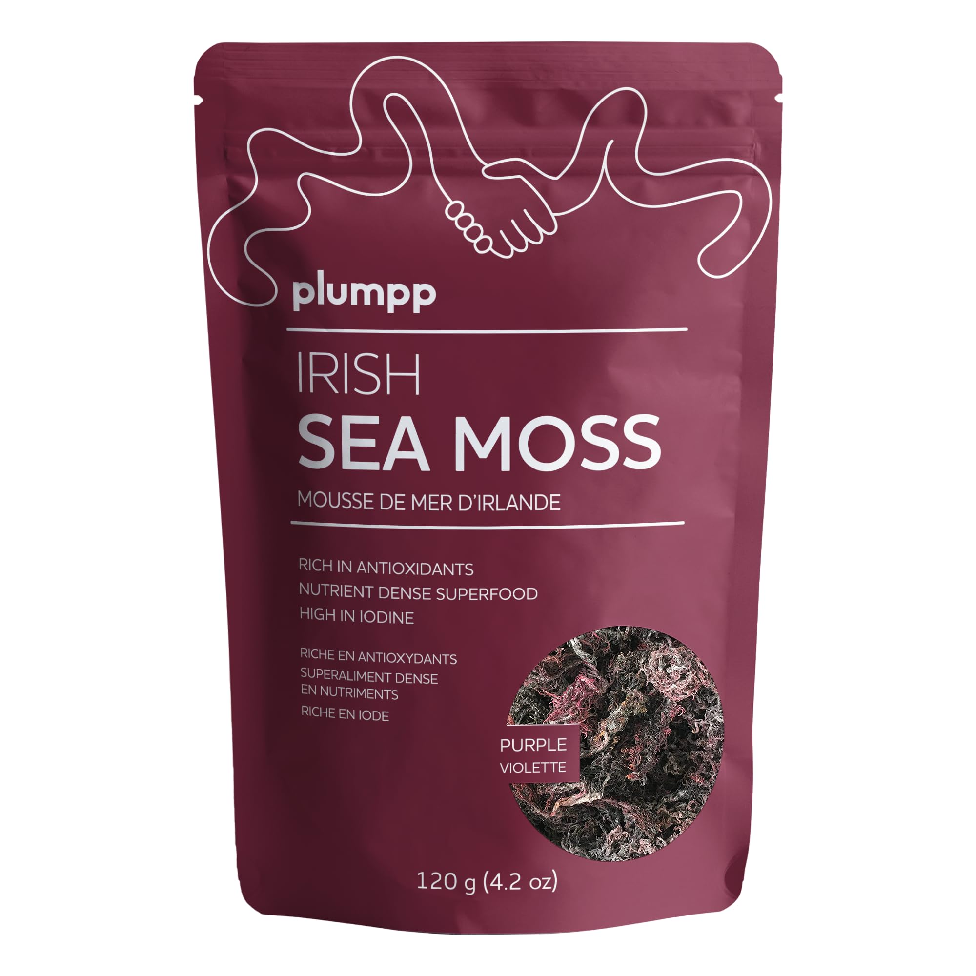 Plumpp Purple Irish Sea Moss, 4.2 Ounces (Pack of 1)