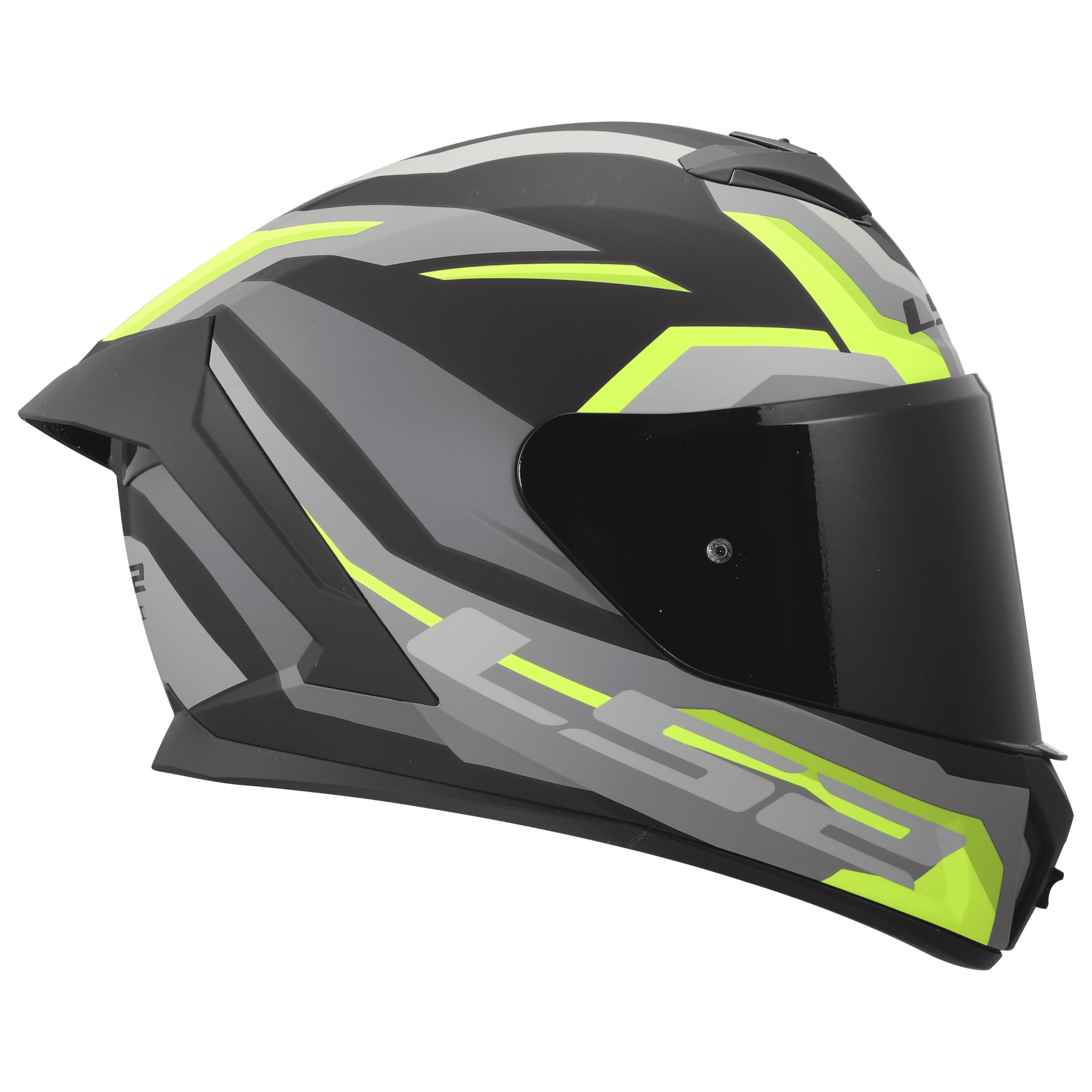 LS2, Casco Moto Integral RAPID III HYPER Black HV Yellow, M