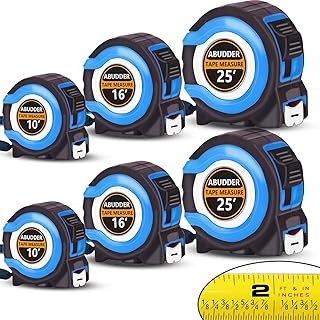 Tape Measure, Measuring Tape Retractable,Measurement Tape with Fractions,Self Lock Power Tape Measures Retractable 25FT/16FT/10FT(10FT&16FT&25FT, Blue, 6)