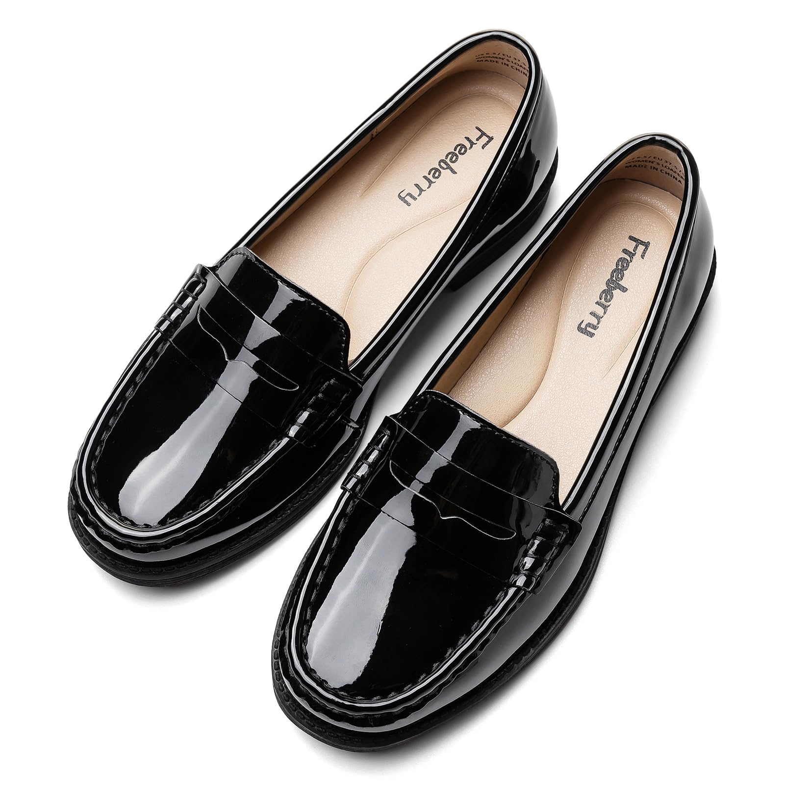Women's Comfortable Leather Penny Loafers Slip On Business Casual Dress Shoes Lightweight Office Work Flats Everyday Walking Shoes for Women — view 9