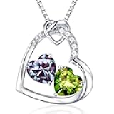 Christmas Gifts for Women Wife - 925 Sterling Silver Birthstone Necklace, Anniversary Birthday Gifts for Women, Birthstone Jewelry Gift for Wife Girlfriend Mom