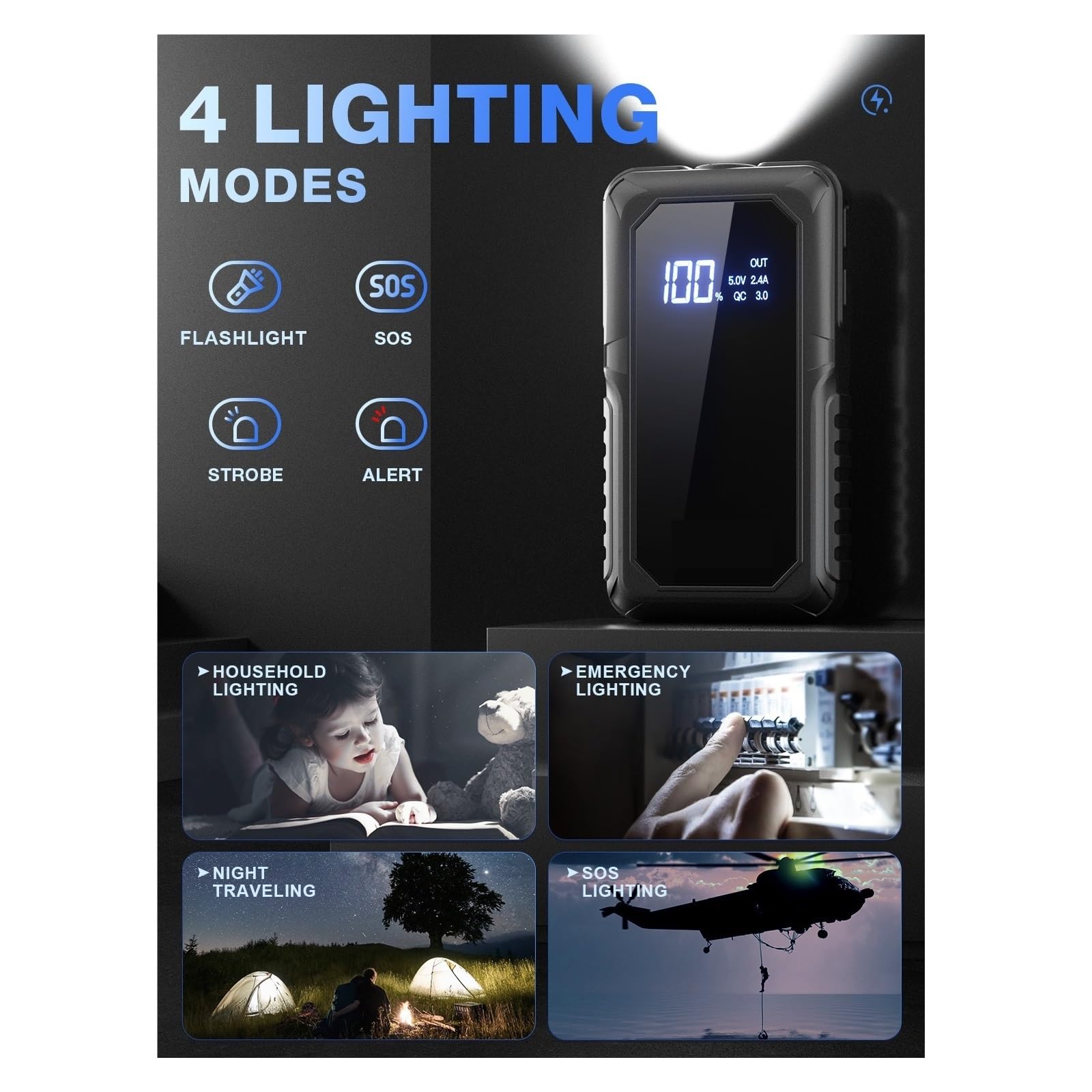2000A Car Power Bank Jump Starter Arrancador De Emergencia Portátil Auto Car Battery Charger Booster 12V Dispositivo De Arranque Carga RáPida Y Eficaz