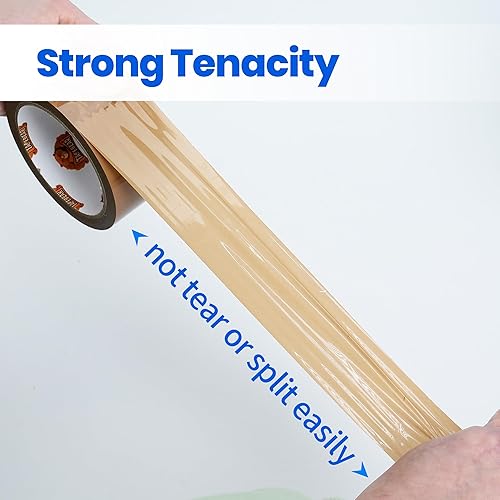 Miniatura 4 de TAPEBEAR Cinta de embalaje marrón, 12 rollos, repuestos de cinta de embalaje resistente de 1.88 pulgadas x 55 yardas para cajas, cinta marrón de