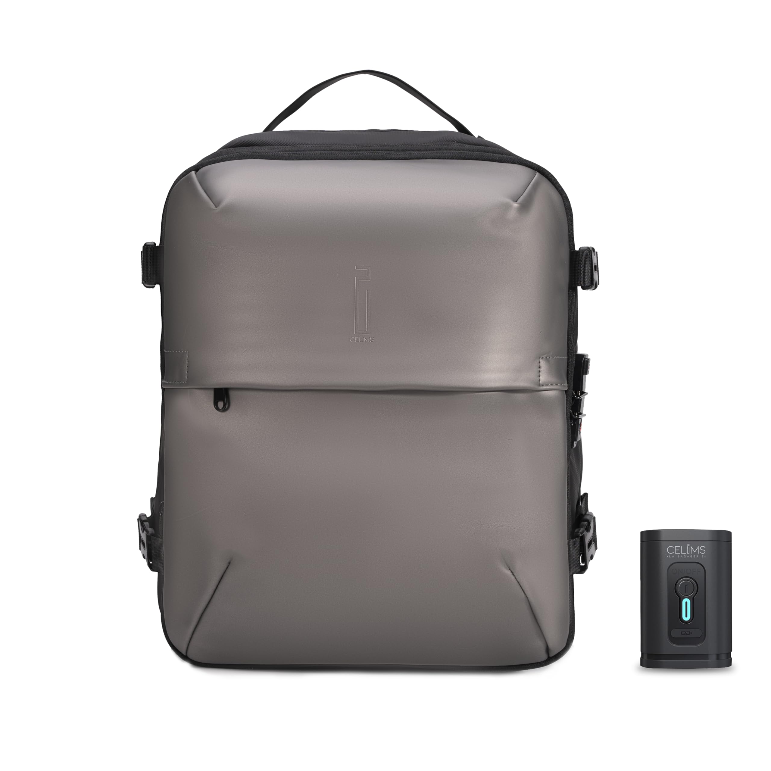 CELIMS Ryanair, Transavia, Volotea, Easyjet y + – Maleta de cabina de 40 x 30 x 20 cm | con Trolley, al vacío AirPlus by Candado TSA | Equipaje cabina | Bolsa de avión para ordenador portátil, gris