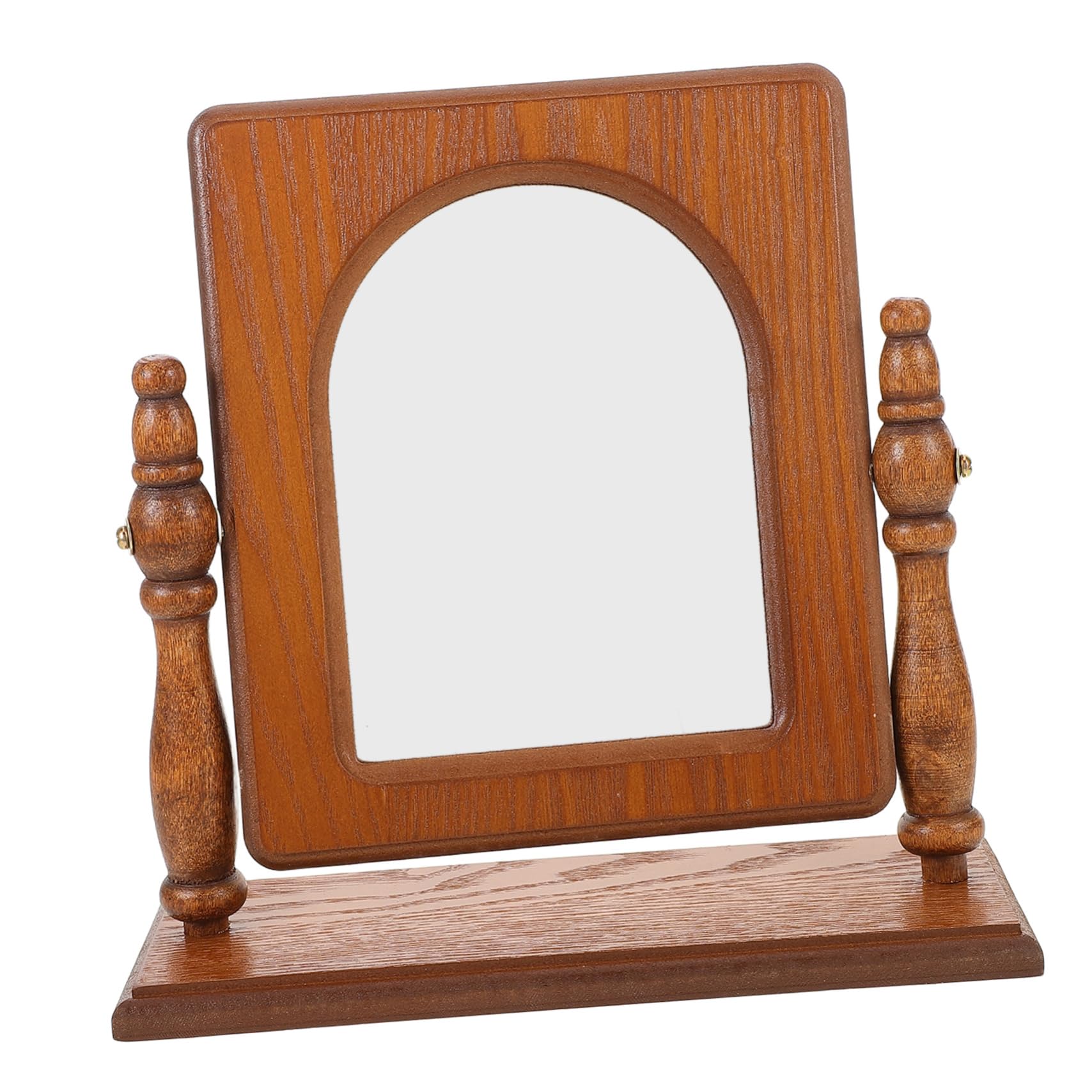 SOIMISS Holzspiegel für Schreibtisch Dekorativer Schminkspiegel aus Holz mit Ständer Tragbarer Tischspiegel Vintage-holzrahmen-Spiegel für Kommode und Heimdekoration