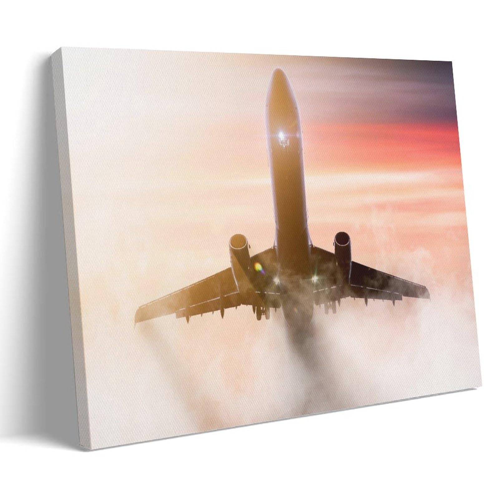 Airplane in The Sky Art Poster Canvas Wall Posters And Art Prints, Modern Home Bedroom Decoration Posters, Living Room Entrance Posters, Student Dormitory Cafe Billiard Hall Restaurant Fun Poster Art,