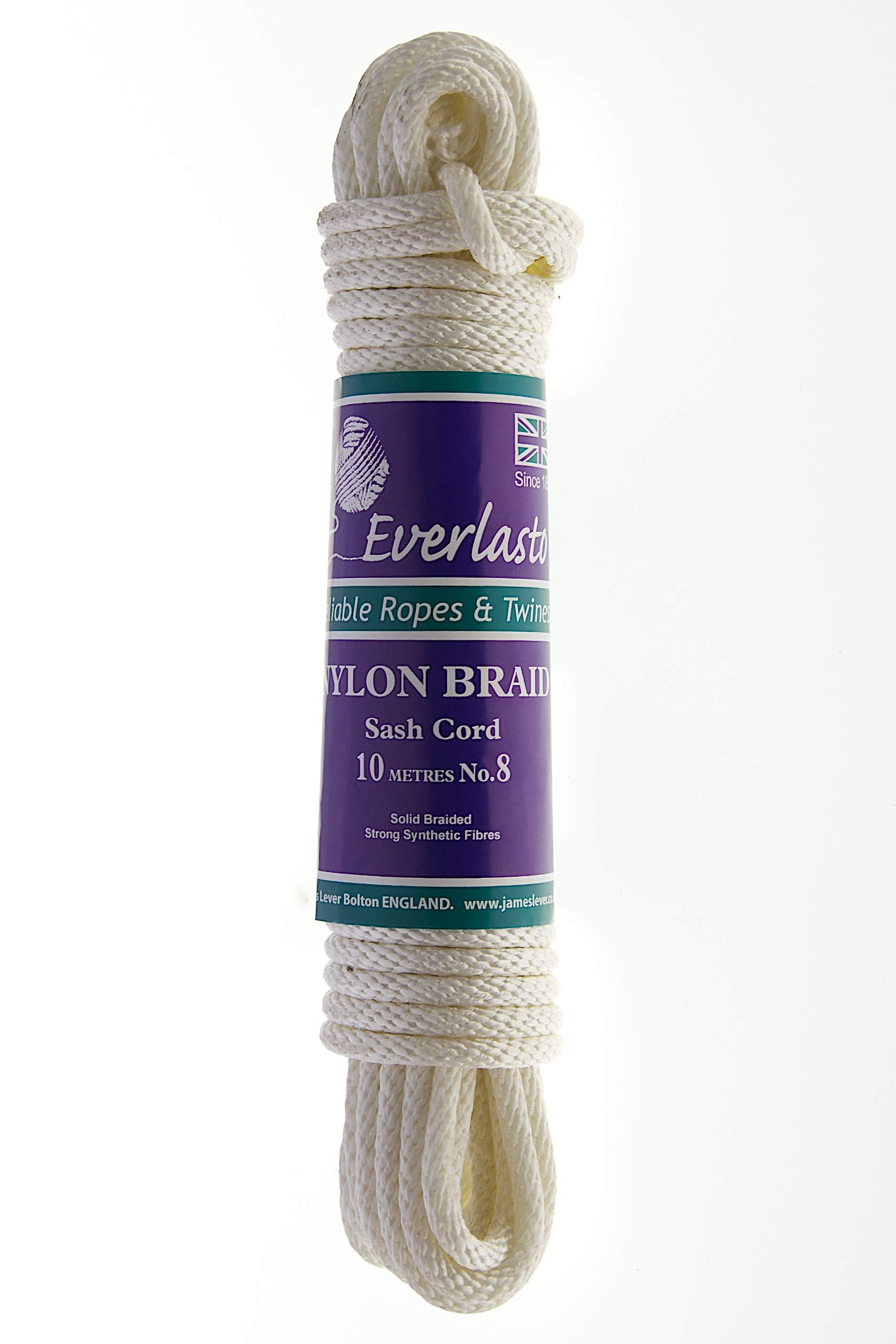 Everlasto Braided Synthetic Nylon Sash Cord Pulley Line Rope No.8 (6.5mm) x 50m