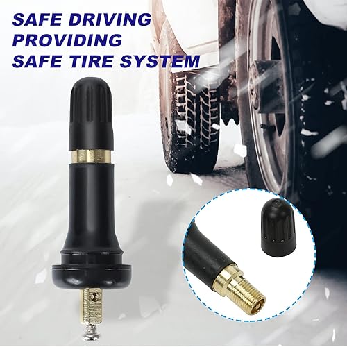 Miniatura 4 de BLACKHORSE-RACING 20 piezas TPMS de goma con sensor de presión de neumáticos a presión compatible con Ford Chevy Dodge Ram Cadillac Subaru