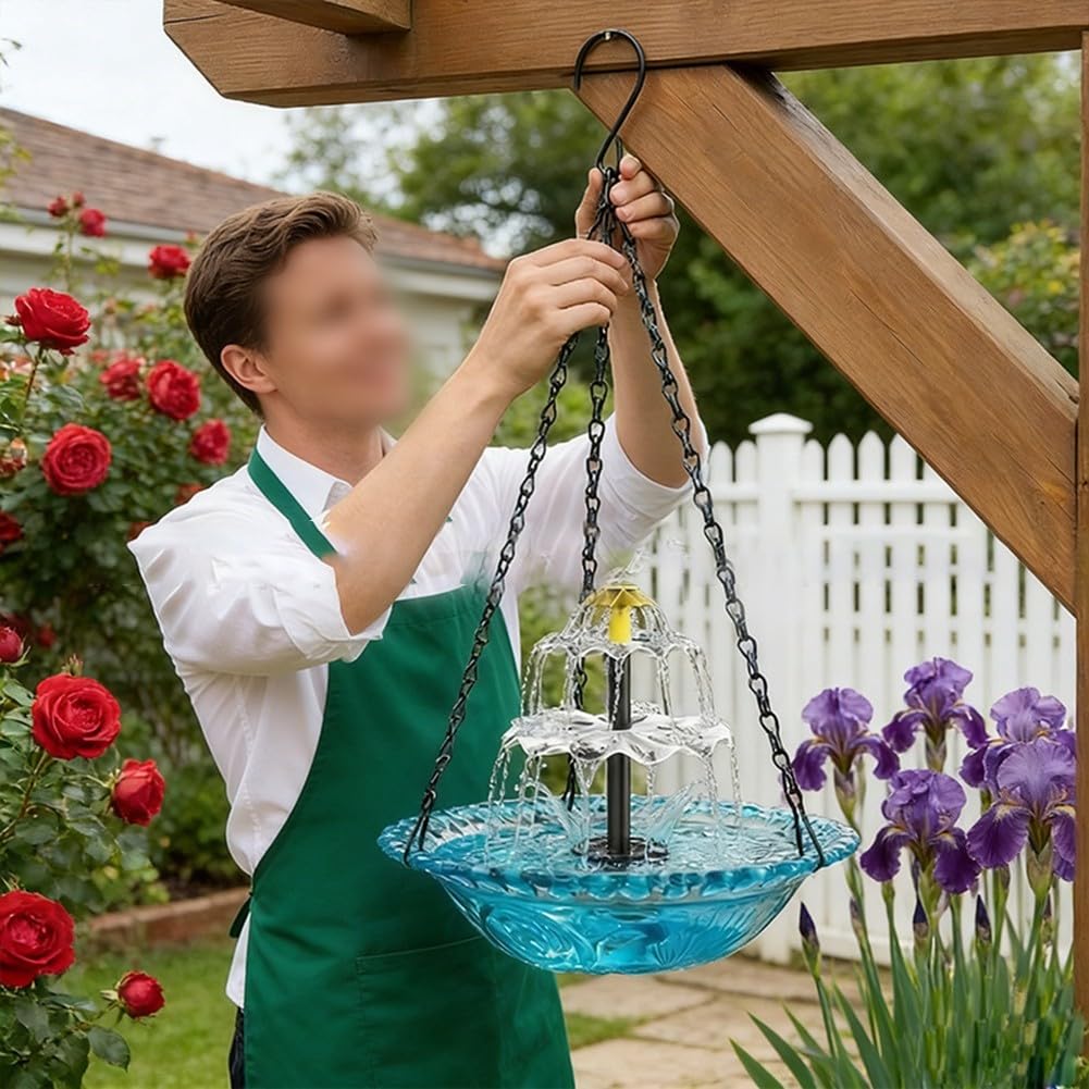 Pompa a fontana a energia solare, 4 W, monocristallino, pannello diviso con 5 ugelli, motore CC silenzioso per vaschetta per uccelli, laghetto per pesci, giardino, decorazione esterna